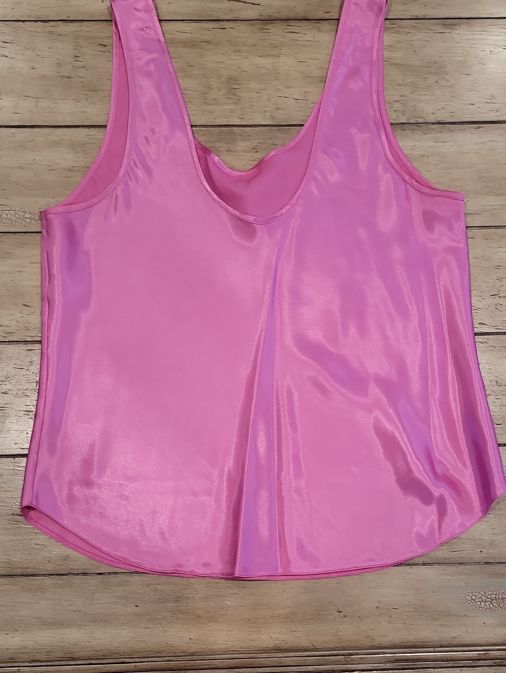 6 For $25 Satin Scoop Neck Tank Top in Bright Pink